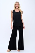 Travel Knit Pants, NEW, Polyester/Spandex, Elastic waist, Black 5045 BN