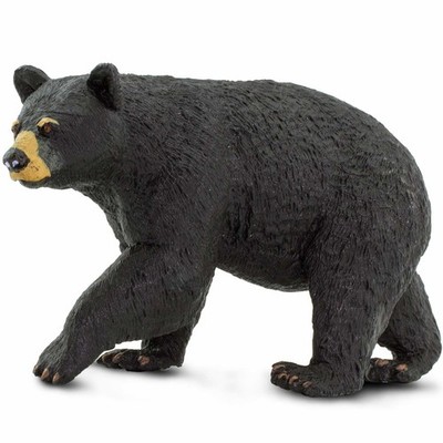 Black Bear Figurine 4.5'' Plastic Animal Toy Model for Kids Ages 1+