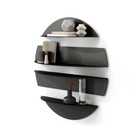 Umbra Solis Wandregale in Schwarz, 76x76cm, Metallregal mit 4 Ablageelementen
