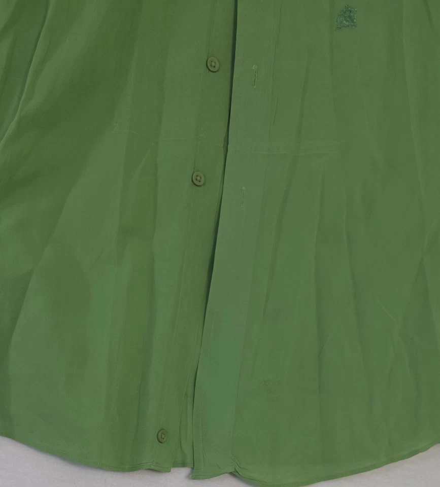 Oleg Cassini Vintage Verde Puño Francés Manga Larga Con Botones Para Hombre 16 1/2-34 Foto 3 de 4