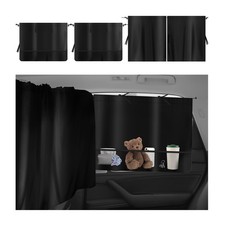 Car Window Shades Kit with Privacy Curtains and 3 Mesh Storage Pockets