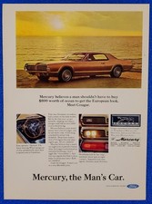 1967 Mercury Cougar Original Print Ad Vintage Ford Icon Mercury The Mans Car