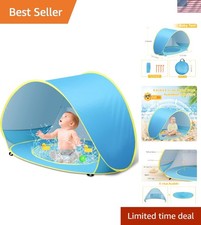 Baby Beach Tent UPF 50 , Pop Up Sun Shelter with Pool for Infant Toddler