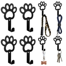 8PC Dog Leash Hooks for Wall Cute Metal Cat Leash Holder Wall Mounted Key Hoo...