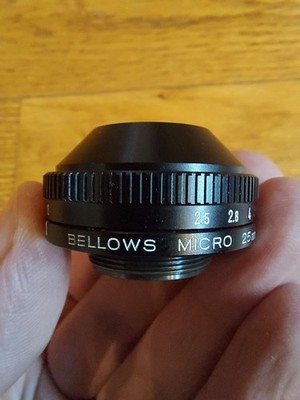 Minolta Bellows Micro 25mm 1:2.5 Camera Lens - RMS Thread - Fast Shipping!