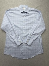 Brooks Brothers Dress Shirt Mens 16 34/35 Blue Check Regent Non Iron Supima