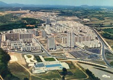 Carte MONTPELLIER Vue aérienne des nouveaux quartiers La Paillade