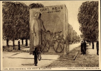 Ganzsachen Künstler Ak Mannheim, Carl Benz Denkmal von Prof. M.... - 3813886