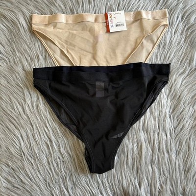 Joyspun Cheeky Underwear Women's Size Medium 8-10 Panty Black & Tan Panties NEW