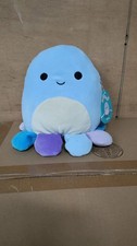 RARE Squishmallow Blue Octopus Beula Multi Colored feet Tentacles 8" Plush 