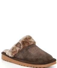 Ariat Women's Jackie Suede Square Toe Slippers, Chocolate