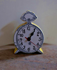 Anthropologie Molly Hatch Tick Tock Ceramic Clock Yellow Works