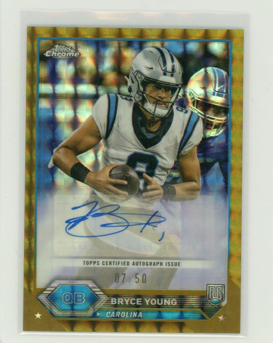 Bryce Young RC Auto 07/50 Gold Refractor 2023 Topps Composite Chrome Rookie RC