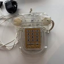 Fluophone Telephone Vintage 90er Transparentes Telefon Scheibentelefon 