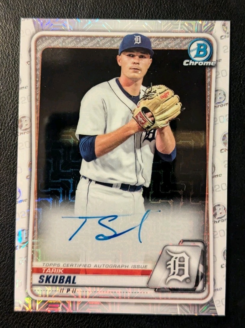 2020 Bowman Chrome Prospects RC Tarik Skubal Mega Mojo Refractor Auto BMA-TS
