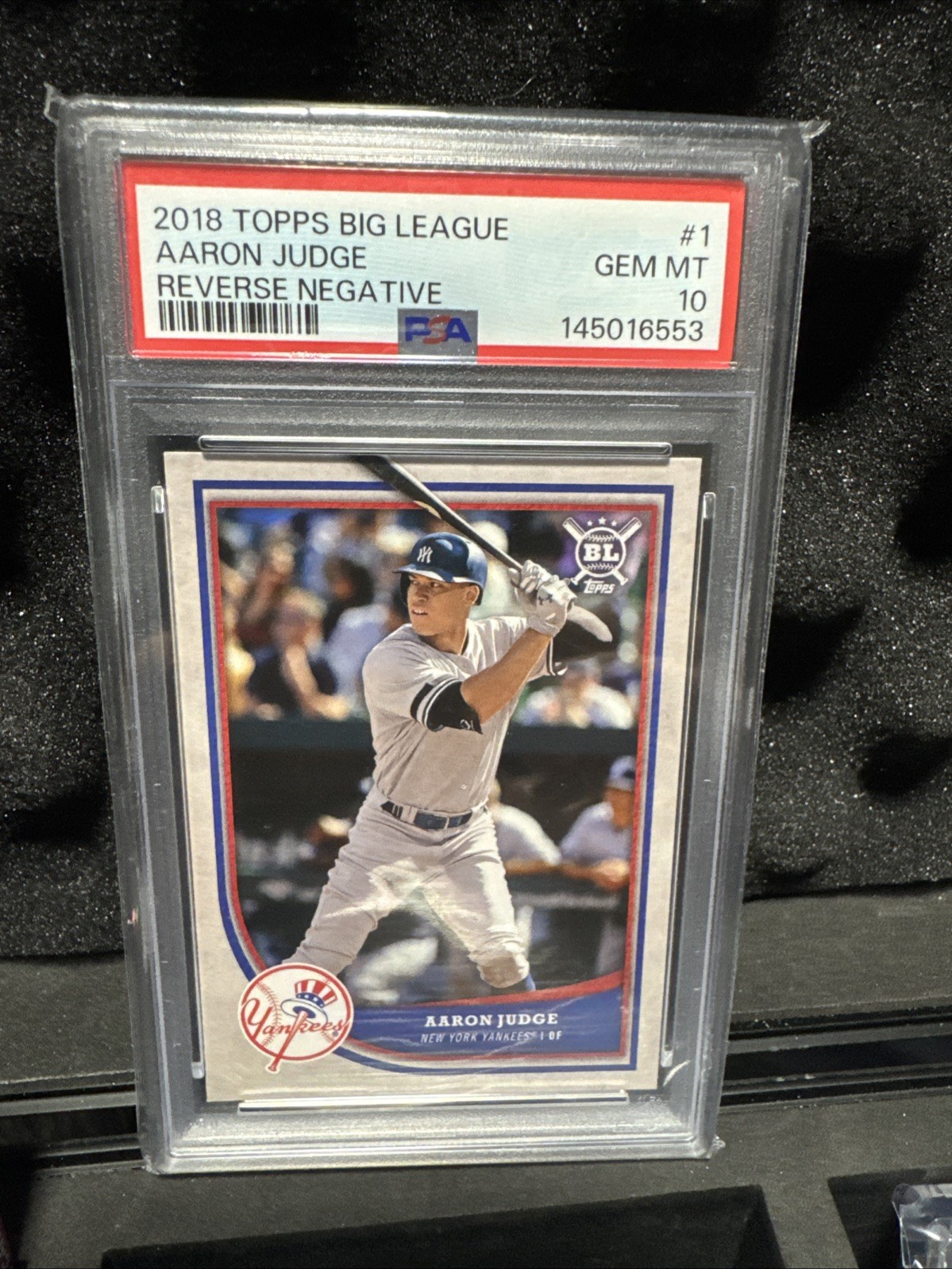 2018 Topps Big League Base Error Var Aaron Judge #1 New York Yankees SSP Psa 10