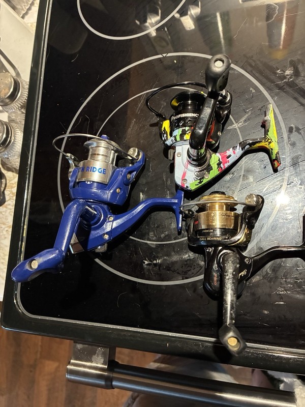3 Spinning Fishing Reel Lot North Ridge, Profishiency, Shakespeare