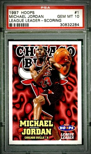 1997 Michael Jordan Hoops RARE PSA 10 POP 210 Pristine Gem Mint Skybox Bulls #1