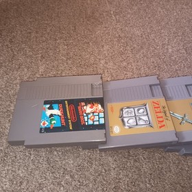 LOT OF 4 NES NINTENDO GAMES = SUPER MARIO BROS. LEGEND OF ZELDA I II LINK CONTRA
