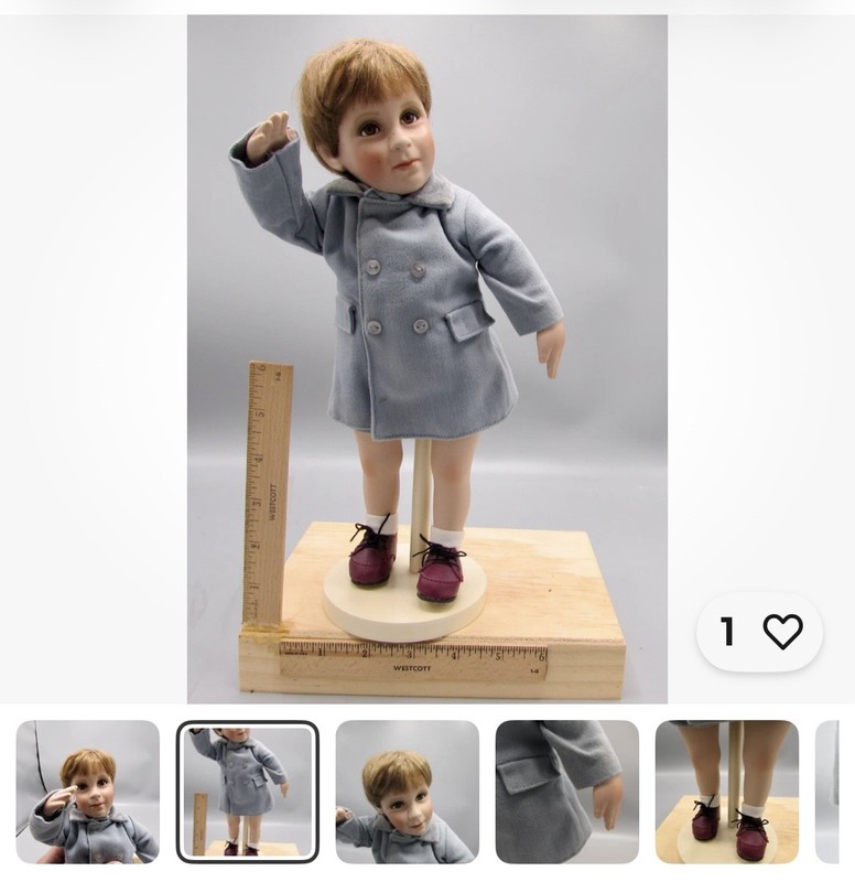 John John - Farewell Salute Danbury Mint Porcelain Doll Elke Hutchens NIB JFK Jr