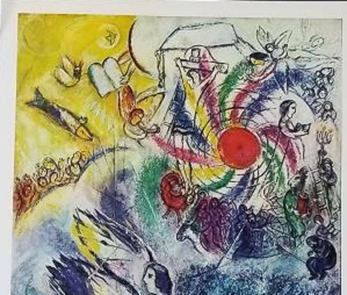 Marc Chagall "The Creation Of Man" montierte Offset-Farblithographie 1973 - Bild 2 von 5