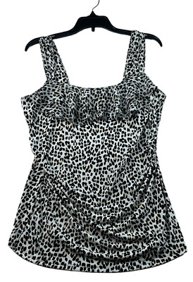 White House Black Market Blouse Womens Size Small Cheetah Print  Sleeveless