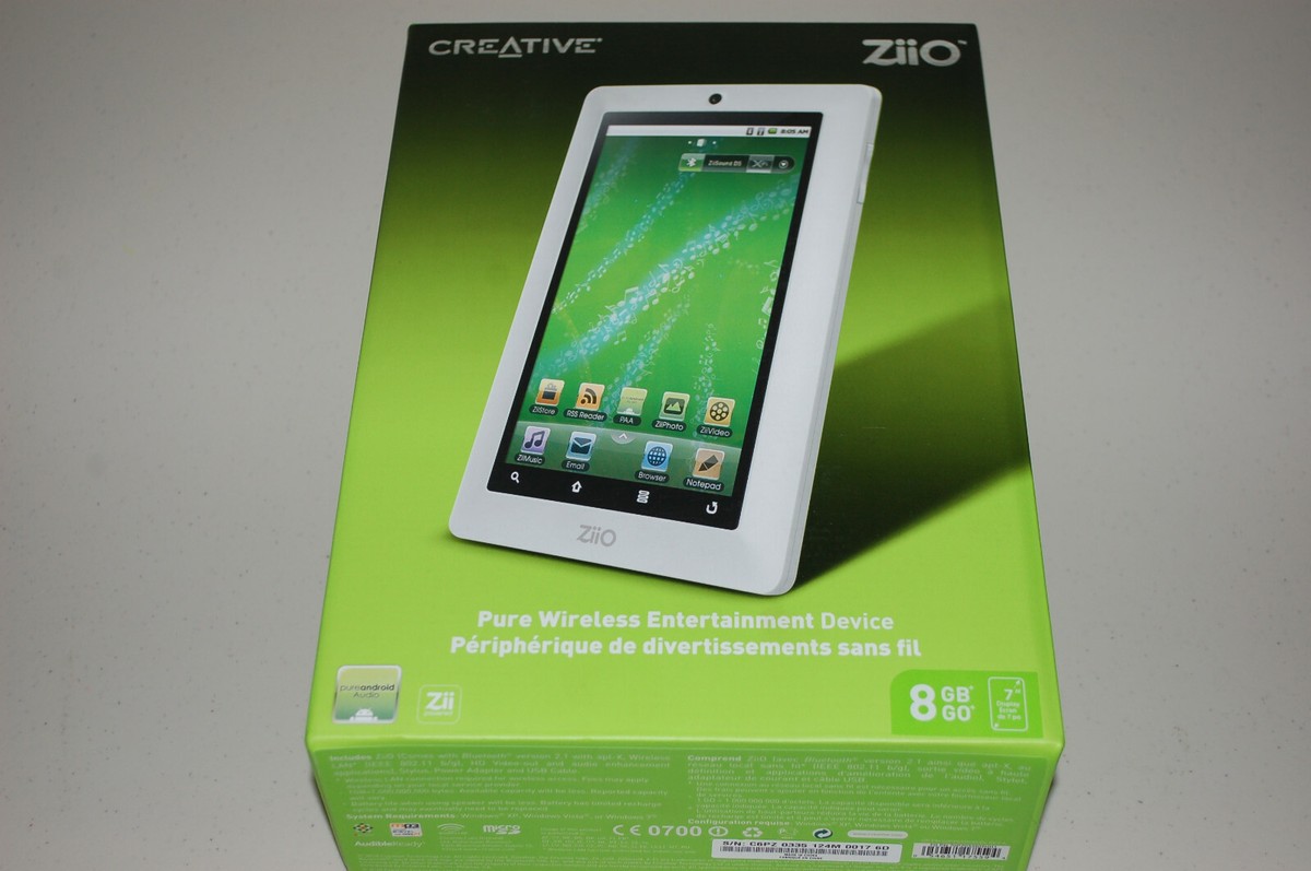Creative ZiiO 7in 8GB Wi-Fi Bluetooth aptX HDMI X-Fi Androi Tablet