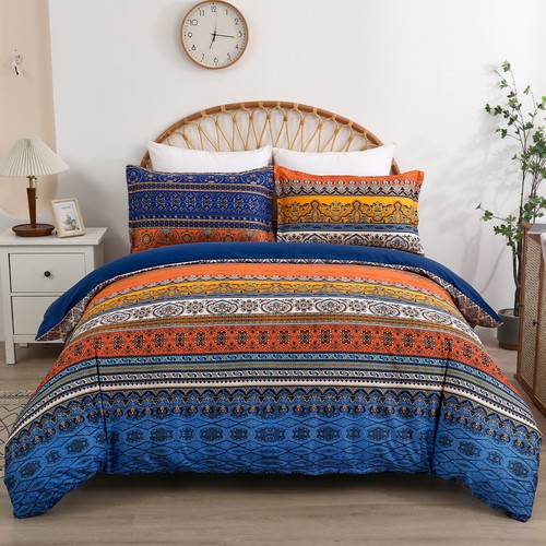 Bohemian Floral Soft Duvet Cover Bedding Set Single Double King Size