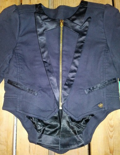 Black Formal Tuxedo Jacket Juicy Couture Size 6/7 Magician Drum Major Ringmaster - Picture 2 of 10