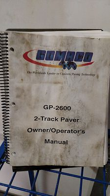 #ad GOMACO GP 2600 2 Track Paver Owner Operator#x27;s MANUAL $50.00