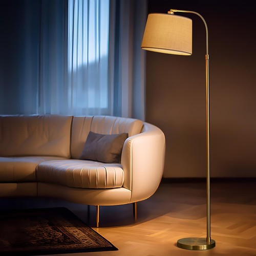 62" Arc Floor Lamp for Living Rooms, Gold Tall Standing Lamps with Remote and... - Picture 7 of 10