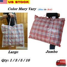 Reusable Large Jumbo plastic Shopping Laundry Moving Storage Luggage Bag Zip