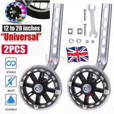 Kids Bike Stabilisers Side Training Wheels LED Flashing For 12-20" Inch Bicycle