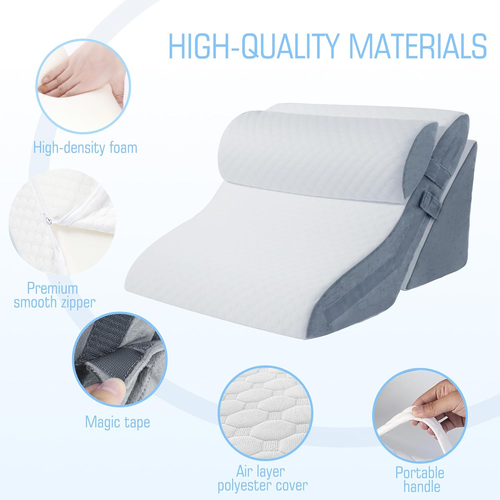 3PCS Bed Wedge Pillow for Sleeping, 20-In-1 Adjustable Memory Foam Wedge Pillow - Picture 7 of 7