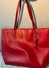 Kate Spade Sawyer Street Tori Geranium Red Leather Tote/ Purse- G3