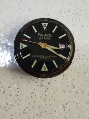 Skin Diver Vintage 70er Rouan Sea Timer Uhrwerk nicht funktionsfähig X Ersatzteile 