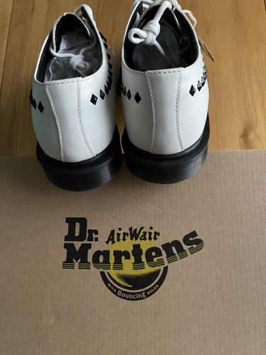 BNIB Dr Martens Willis Stud LEATHER Shoes Size 6.5 40 White Guaranteed Original - Picture 6 of 10