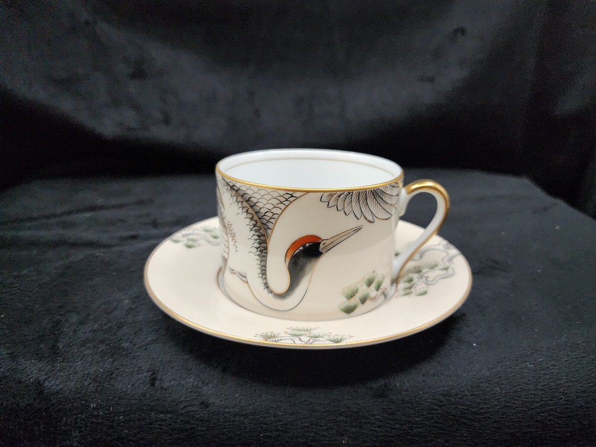 Fitz & Floyd CRANE WITH PINE Cup & Saucer Set | eBay