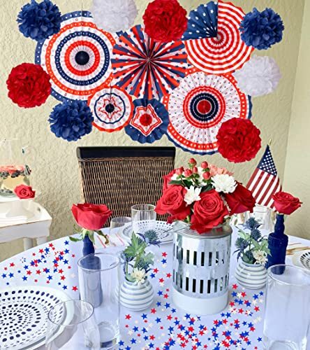 29PCS 4th/Fourth of July Patriotic Decorations Set - Red White Blue Paper - Picture 8 of 8