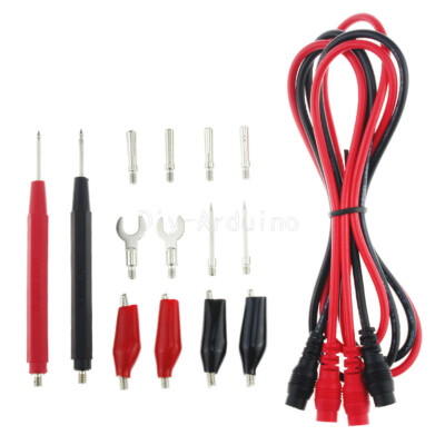 16pcs Multifunction Digital Multimeter Probe Test Lead Cable Alligator Clip