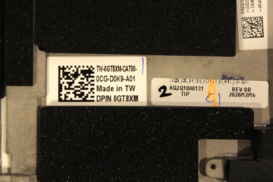 8 X 26P GT8XM Dell XPS 9300/9310 белый подлокотник английский / французский клавиатуры новый! ~ - Изображение 4 из 4