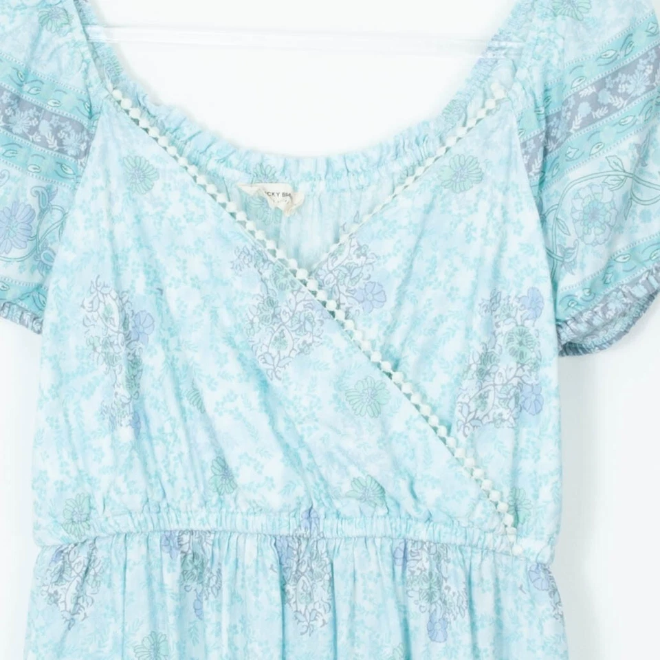 Lucky Brand Floral Faux Wrap Midi Dress Womens Size Small - Image 3 of 4