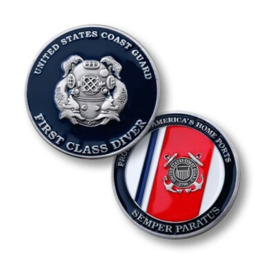 COAST GUARD FIRST CLASS DIVER 1.75'' CHALLENGE COIN