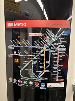 San Francisco Muni Railway window Map