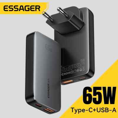 Ultra Thin 65W Travel USB Charger PD Type C QC3.0 Fast Charging For iPhone 16 15