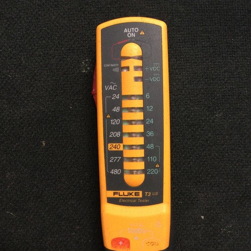 Fluke T-3 Electrical Voltage & Continuity Tester, Tested, some bend in leads