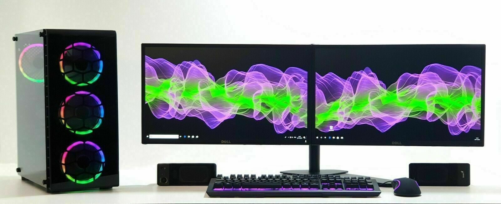 Gaming Dual Monitor PC Setup i7 1TB HDD 480 SSD 16GB Ram 4GB GTX 1650 Windows11 - Picture 2 of 22