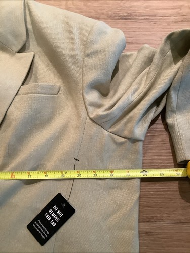 Express Blazer Mens XL 48 Beige Linen Blend Suit Jacket Unstructured - Picture 14 of 20