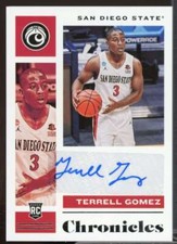 Terrell Gomez Rookie 2021-22 Panini Chronicles Draft Pick Rookie Signatures #53 