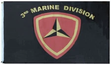 3X5 3rd Marine Division Black Poly Flag Banner OFFICIALLY LICENSED
